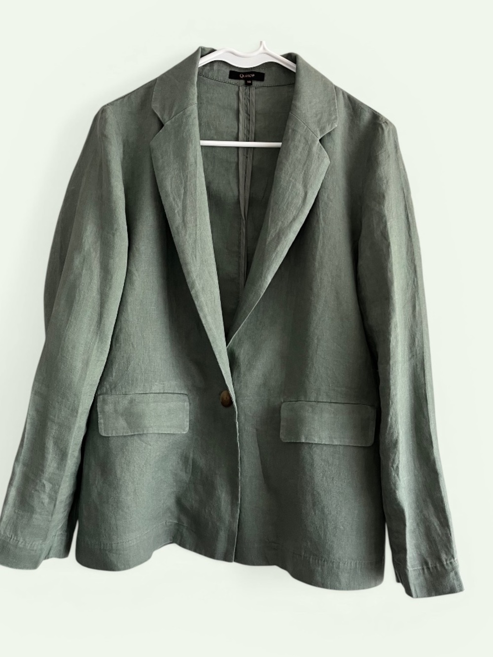 Quince 100% European Linen Sage Green Blazer Size XS - Picture 2 of 6